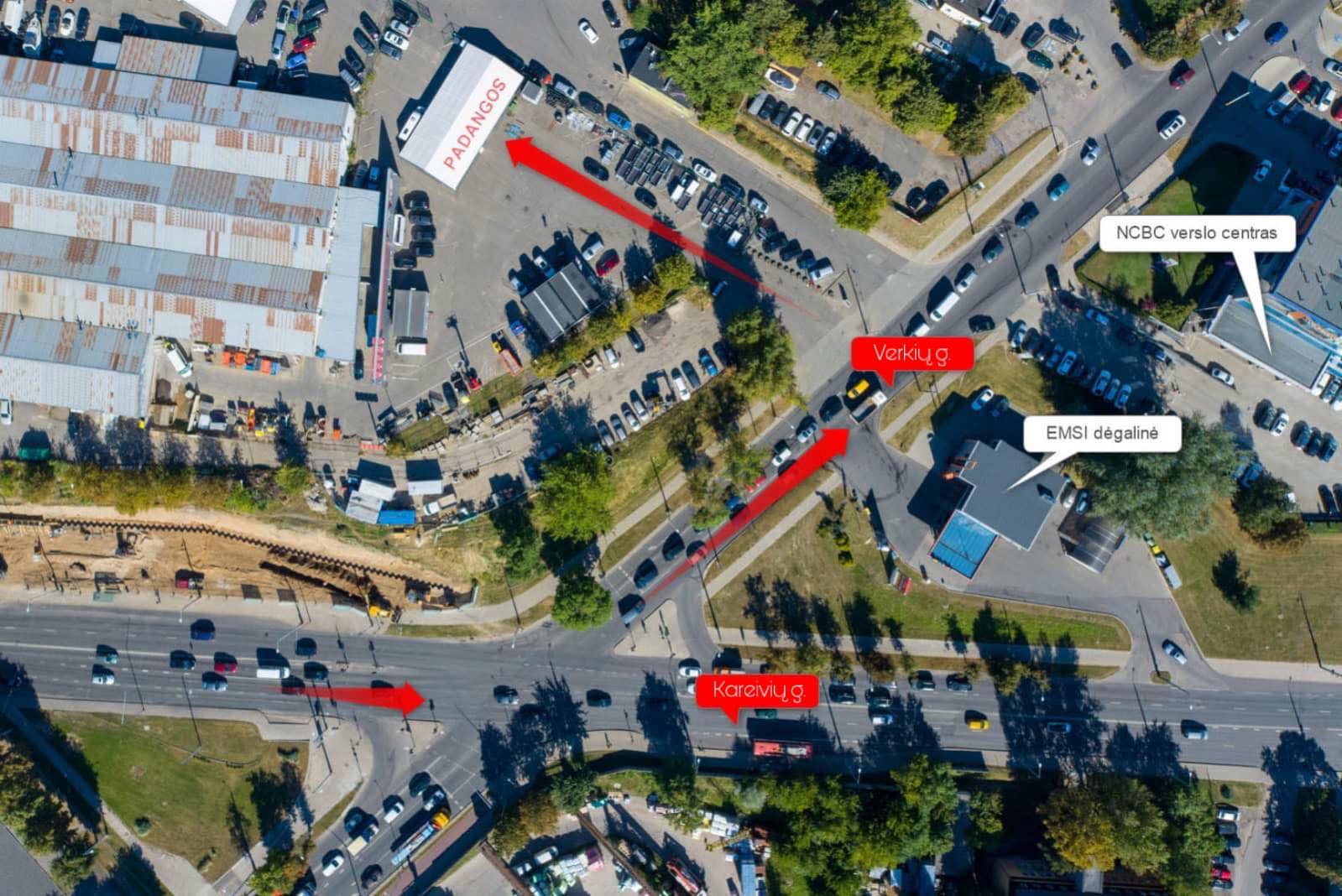 Ozopadangos lokacija iš oro